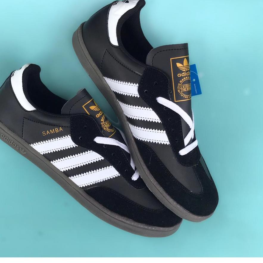 Terbaik$  Sepatu Adidas Samba Spatu casual pria  Black white (꧆◡꧆๑)