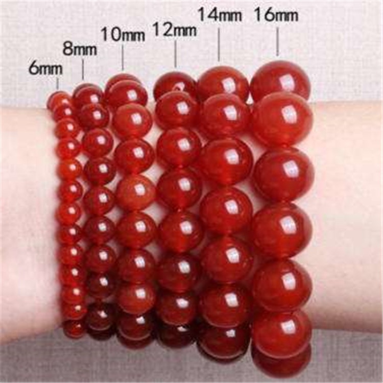 Gelang Tangan Batu Kristal Agate Carnelian Merah Natural Untuk Wanita