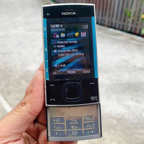 NOKIA X3 XPRESS MUSIC HP JADUL SECOND ORIGINAL X3-00 BIRU SLIDE KLASIK HANDPHONE NOSTALGIA