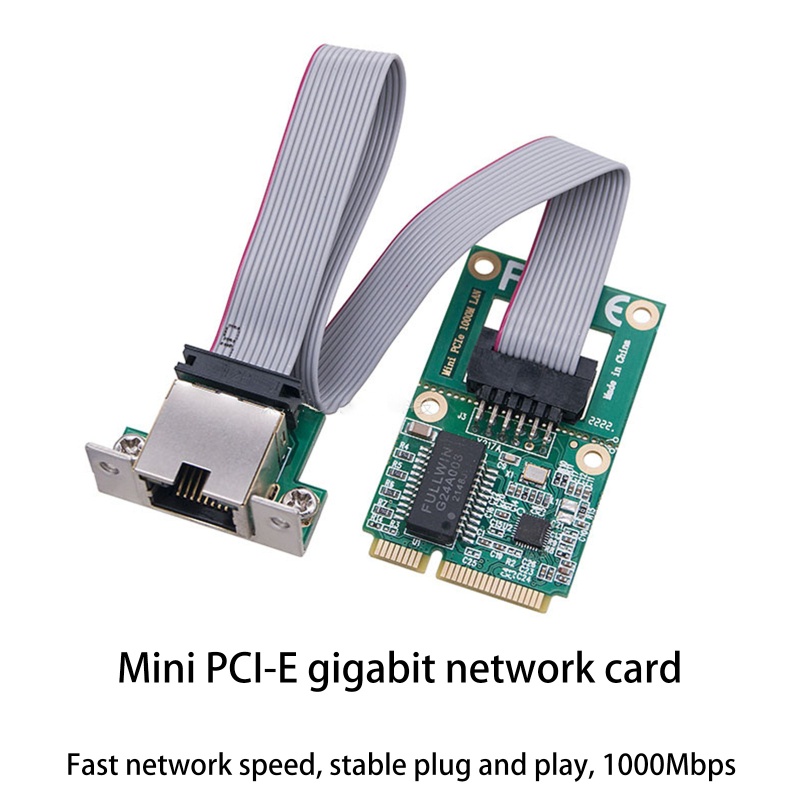 Btsg Card Kartu Mini PCI-E 1000Mbps Gigabit Ethernet NIC RJ45 LAN Adapter Untuk Komputer PC RTL8111F