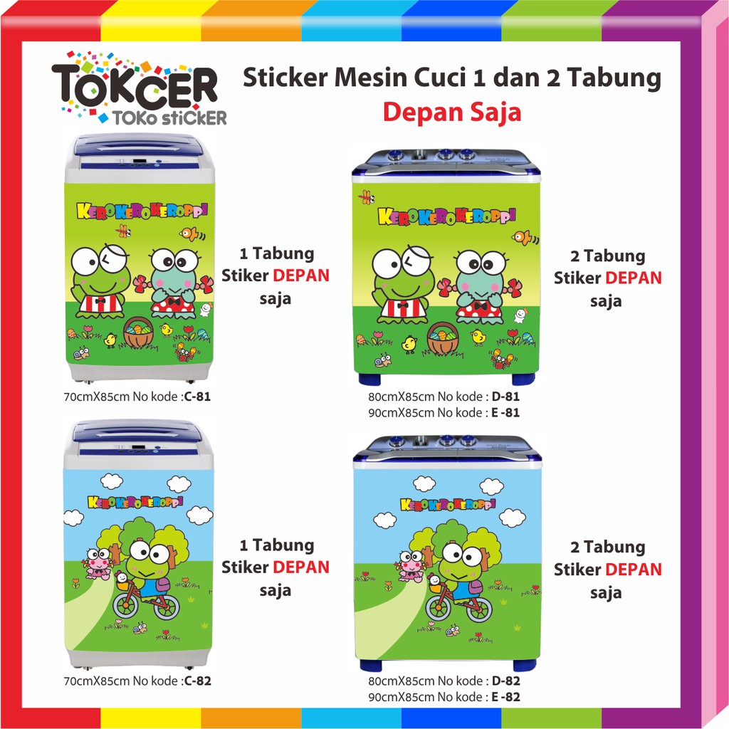 Stiker Mesin Cuci Keroppi