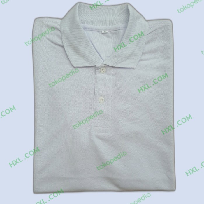 TERLARIS kaos polos murah kaos polo shirt pria wanita baju lacos-wrna putih