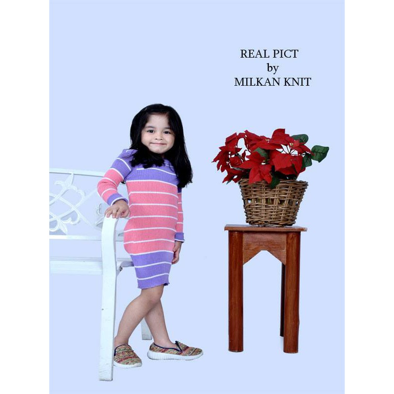 Promo Dress Anak Perempuan Rajut Tebal Adila Comby