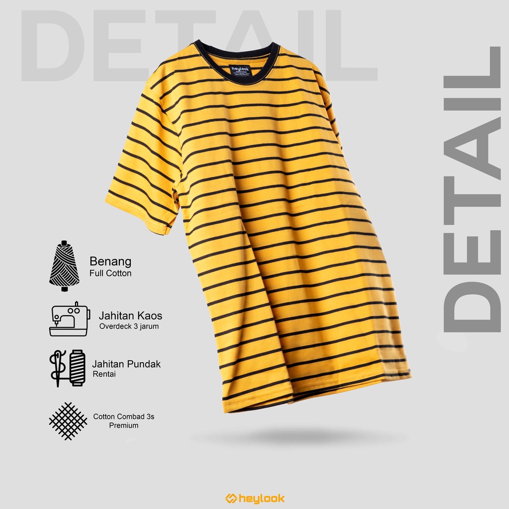 HEYLOOK Project - Kaos Stripe Pria Wanita Kaos Garis HORIZONTAL Distro unisex