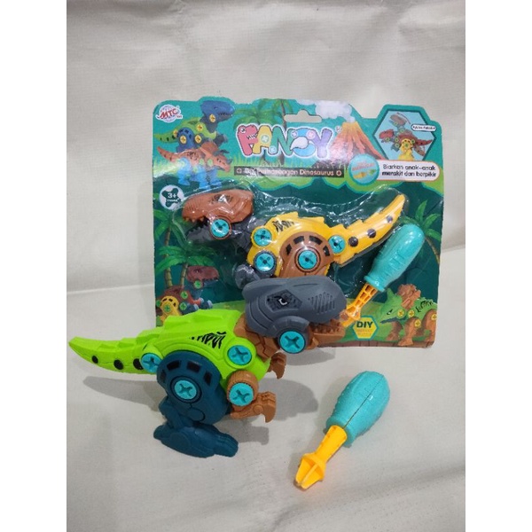 mainan bongkar pasang dinosaurus