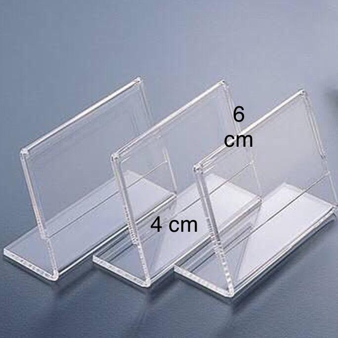 

Name/price tag/Label Display/stand Acrylic/akrilik model L. 4x6 cm