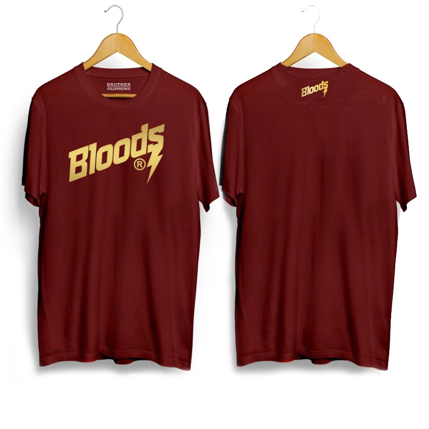 Sauza Clothing Store Kaos Distro Bloods Text Gold - Premium High Quality