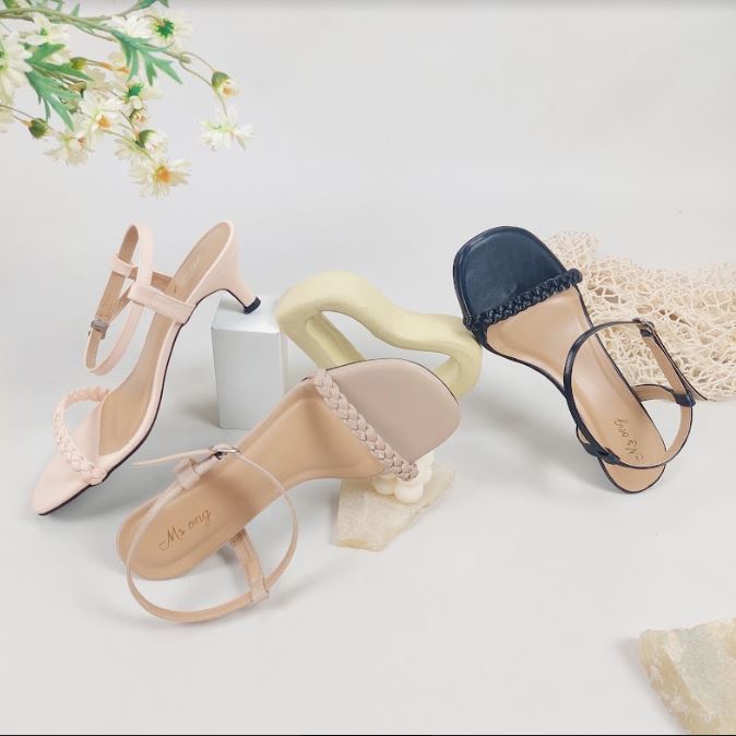 BBS MSW 04 Sandal High Heels Wanita Tali Kepang Angkle Strap Import Murah