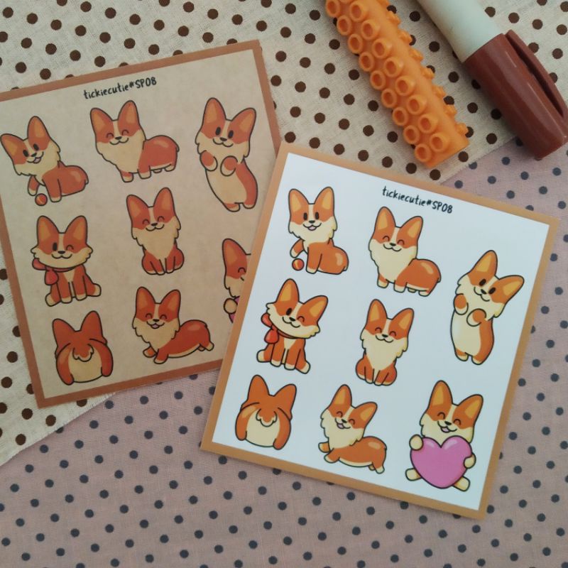 

sticker Tickie Cutie #SP08 cute corgi dog cutie (sticker kraft atau vynil)