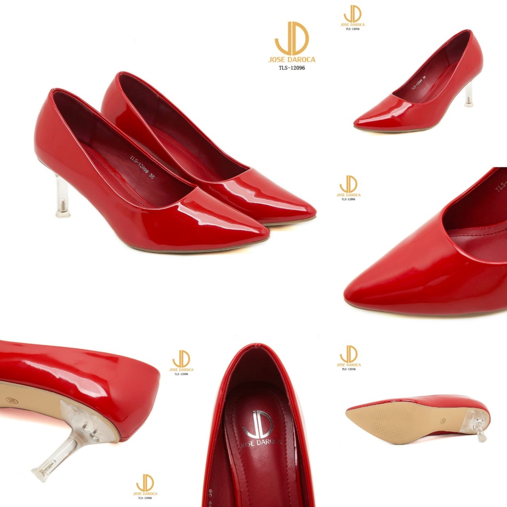 JOSE DAROCA High Heels Stiletto Shoes Kulit Glossy # TLS-12096 # ORIGINAL