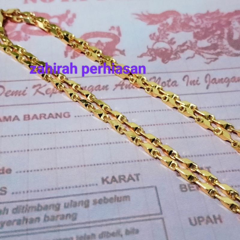 KALUNG WANITA MOTIF PADI EMAS 24K PANJANG 60-45 ANTI LUNTUR ANTI KARAT