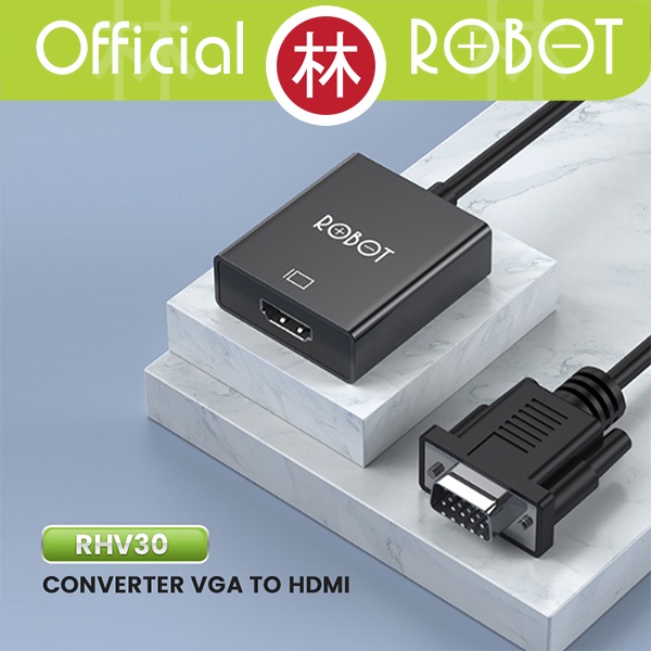 ROBOT RHV30 VGA to Adapter Laptop PC 1080P With Audio &amp; Power Supply