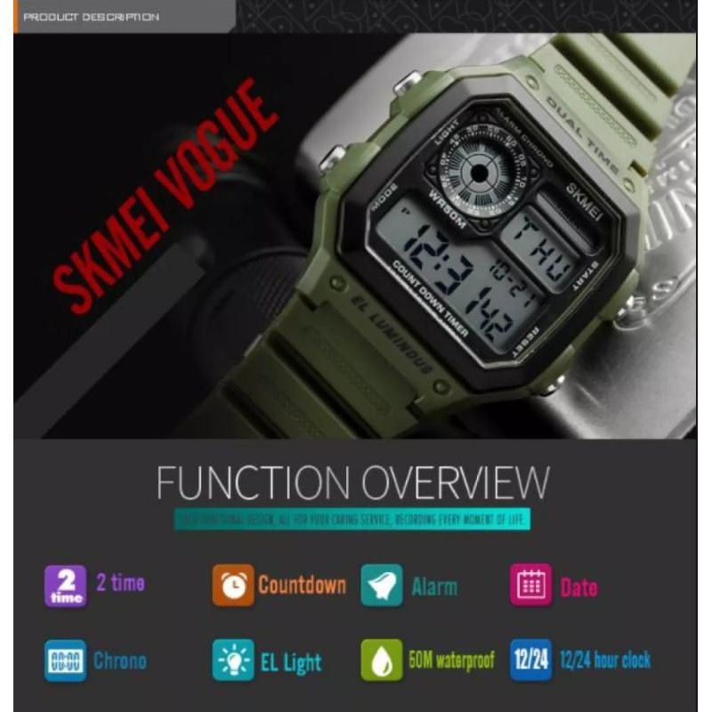 Jam Tangan Sport Fashion Pria Wanita Digital Led Men Women Watch Watch151 Gratis Kotak Jam