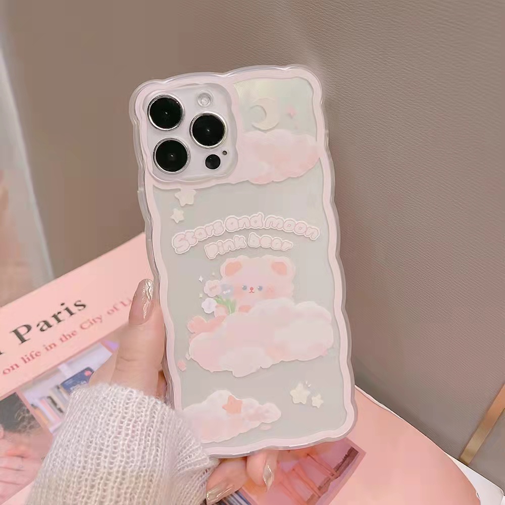 iPhone Case iPhone 13 13pro 13prm Silicone Soft Case Transparan Bergelombang Perbatasan Kartun Lucu untuk iphone 11 iphone 12 pro max iphone 7 plus iphone 8 plus phone xr xs max X Xr 11 Max 8plus iphone Pro mini7SE