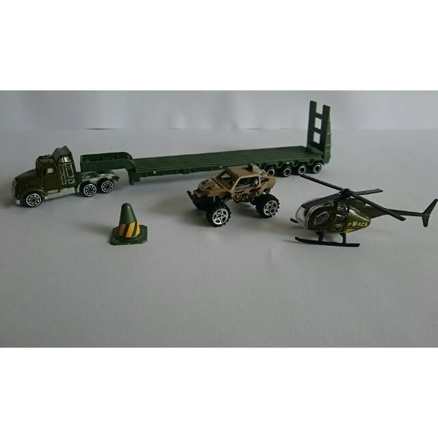 Mainan mobil truck helicopter militer truk perang tank diecast besi miniatur pajangan