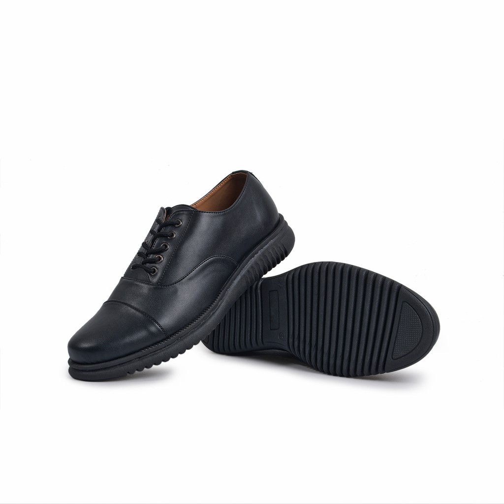 Oxford Unite Black | Sepatu Pantofel Hitam Pria Casual Kerja Cowok Kasual Ori Laki | FORIND x Monday