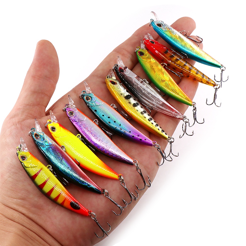 Umpan Casting 5g/6.5cm Fishing Sinking Minnow Lure Umpan Ikan Alat Pancing Kail Plastic Bait Umpan Mancing