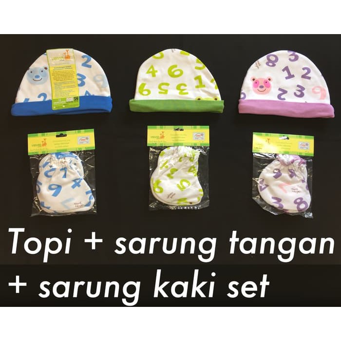 Flash Deal Set Sarung Tangan + Sarung Kaki + Topi Newborn Velvet Ibu Dan Bayi 20 - 100 - Baju Dan