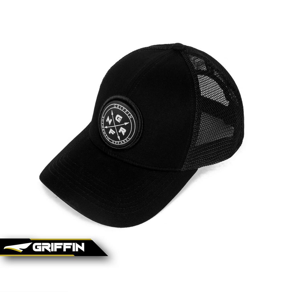 Topi Trucker Pria Hitam Keren Sablon High Density Timbul &amp; Bordir Keren Atlas by Griffin Apparel