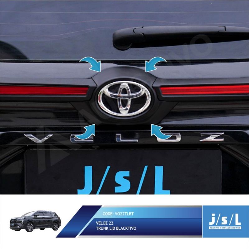 Trunk lid List bagasi belakang  Veloz 2021 2022 Hitam &amp; chrome jsl