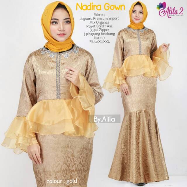 Nadira Gown gamis modern original terbaru