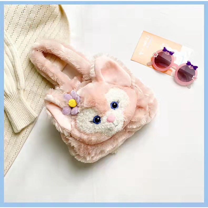 （COD)Tas tangan tote handle bag  Fashion Motif Kartun Karakter Hewan warna pink kelinci Anak &amp; Dewasa