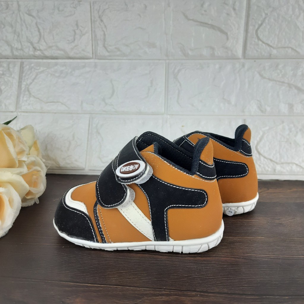 [TAMAN SEPATUKU] SEPATU TRENDY MURAH SNEAKER ANAK LAKI-LAKI OKEBOY UNTUK USIA 1 2 3 TAHUN SOL BUNYI GAX07