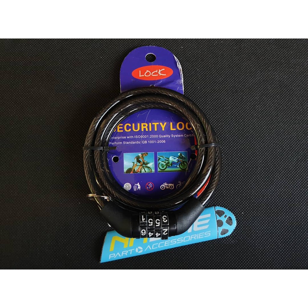 GEMBOK SEPEDA/KUNCI GEMBOK MOTOR SPIRAL KODE ANGKA/GEMBOK ANGKA