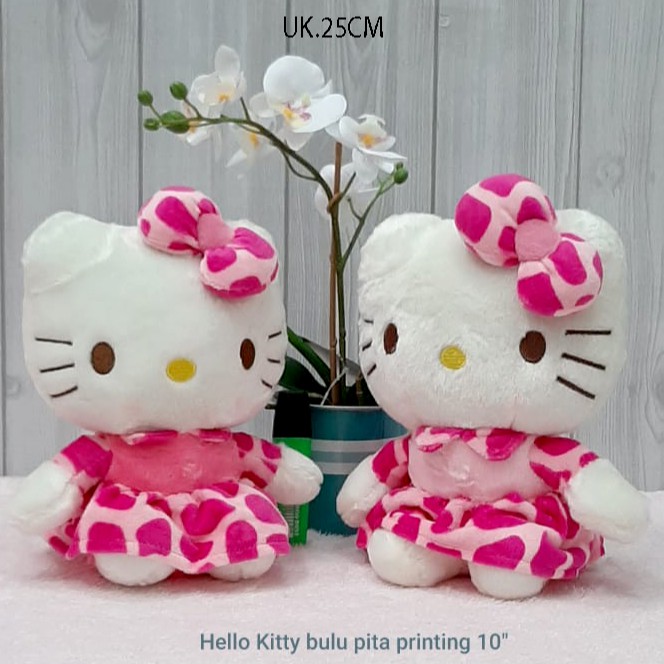 Boneka Hello Kitty dress pita 25cm import hello kitty overall