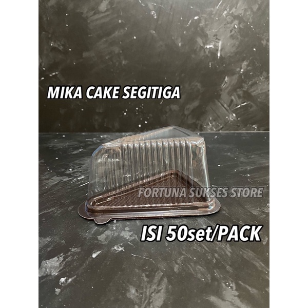 ISI 50set - Tray Cake Tart Slice - Mika Kue Segitiga Potong - Cake Segitiga Slice