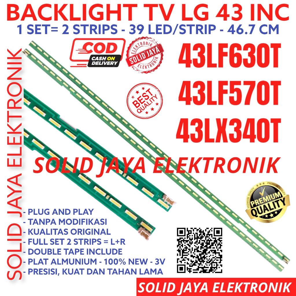 BACKLIGHT TV LED LG 43 INC 43LF630 43LX340 43LF570 43LF630T 43LX340T 43LF570T LAMPU BL 43LF 43LX SMD LIDI STRIPS STRIP 39K 39LED 39 KANCING LED SMD 43INCH 43IN 43INC LED