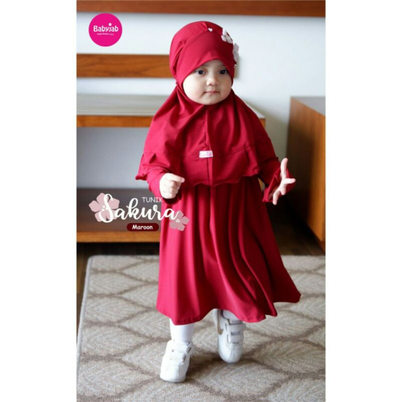 Tunik anak / Tunik Sakura set hijab By Babyjab