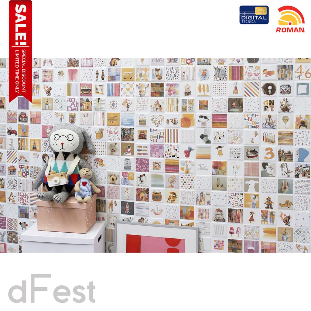 Keramik Dinding WT 60x30 Roman dFest Colore - Keramik Dinding Anak Mozaik