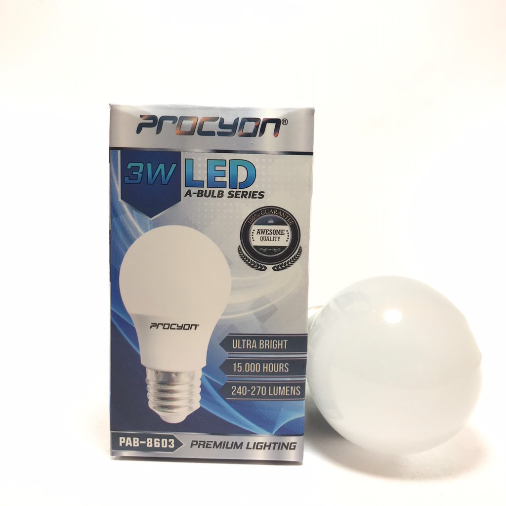 Lampu led Procyon 3 watt warm white / white procyon led 3w bulb warm white ww kuning hangat 3000K