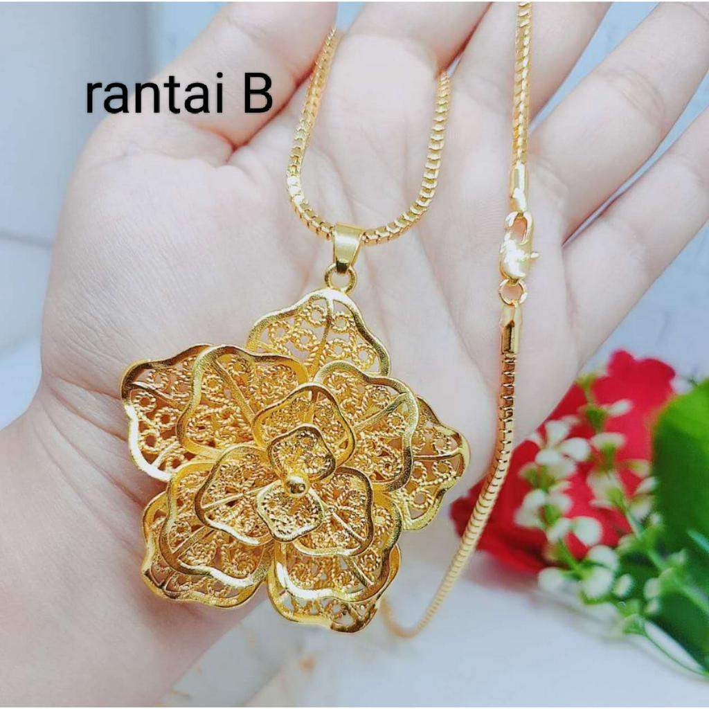 Kalung Cantik Lapis Emas Perhiasan Fashion AB AC