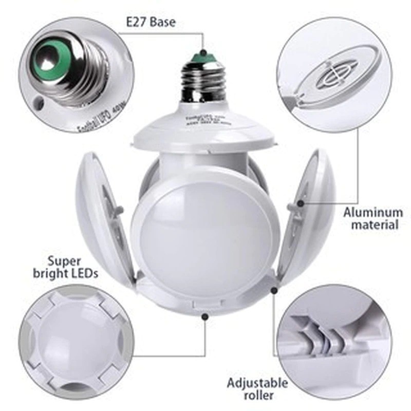 Lampu Bohlam LED 30W Fitting E27 Model Bola UVO Bulat Lipat Bulb Lamp