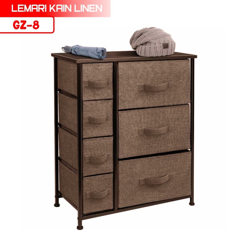 Lemari Susun 7 Laci  Lemari Sisi Ranjang Lemari Kain Linen GZ-8 WHFURNITURE