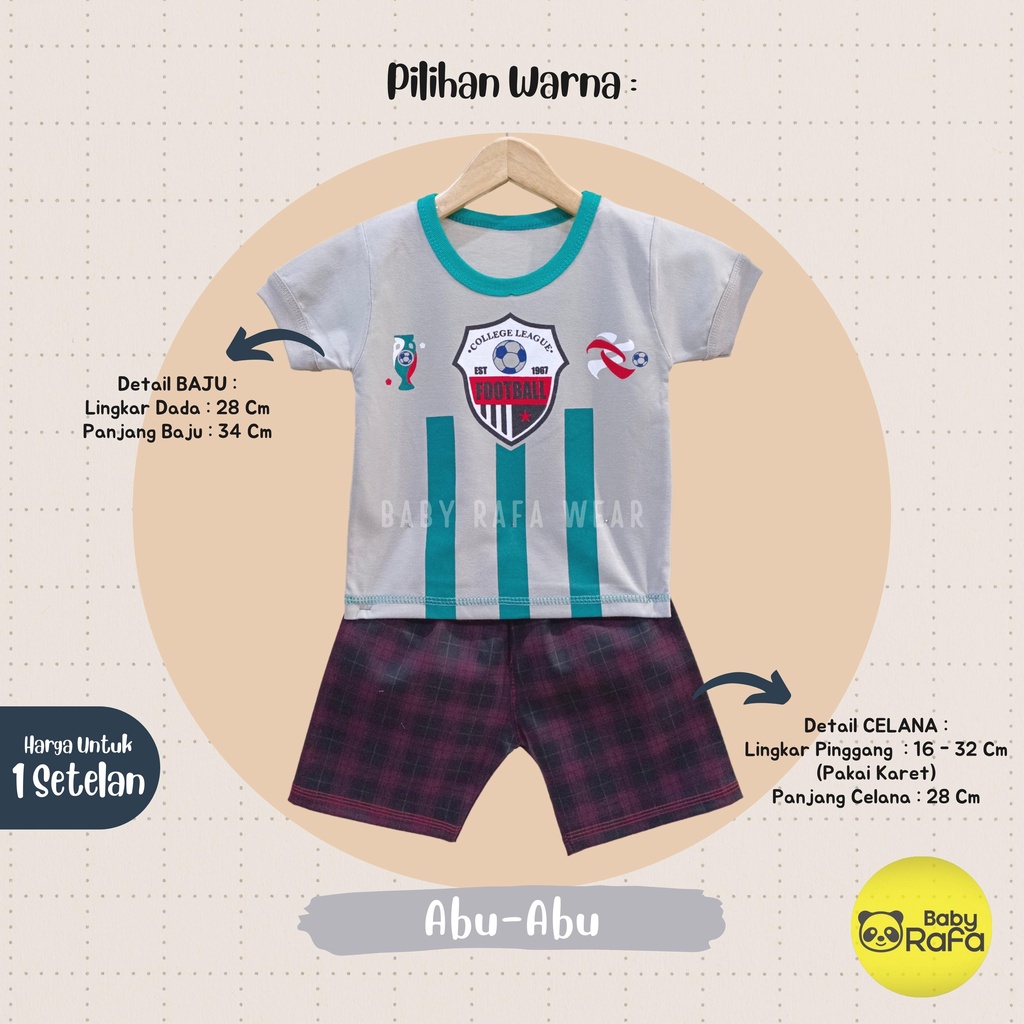 Setelan Pendek Baju Bayi Laki - Laki 3 - 18 Bulan merk DONT STOP motif FOOTBALL