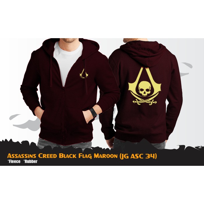 Jaket Anime Game Assassin,s Creed Maroon Jacket Hoodie - JG ASC 34