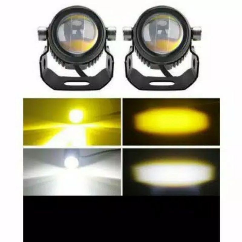 Grade A Dijamin TERANG Lampu tembak Laser LED D2 mini 2 warna High low putih kuning waterproof 1pcs