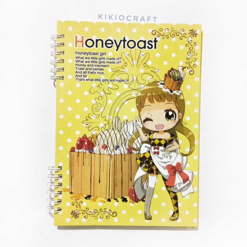 

Notebook/Buku Tulis/Buku Catatan Merk Kiky - Cover Girl with Cake - A5 Hard Cover Jilid Spiral