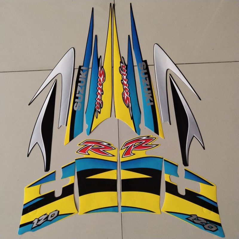 Striping / sticker satria hiu kuning hitam