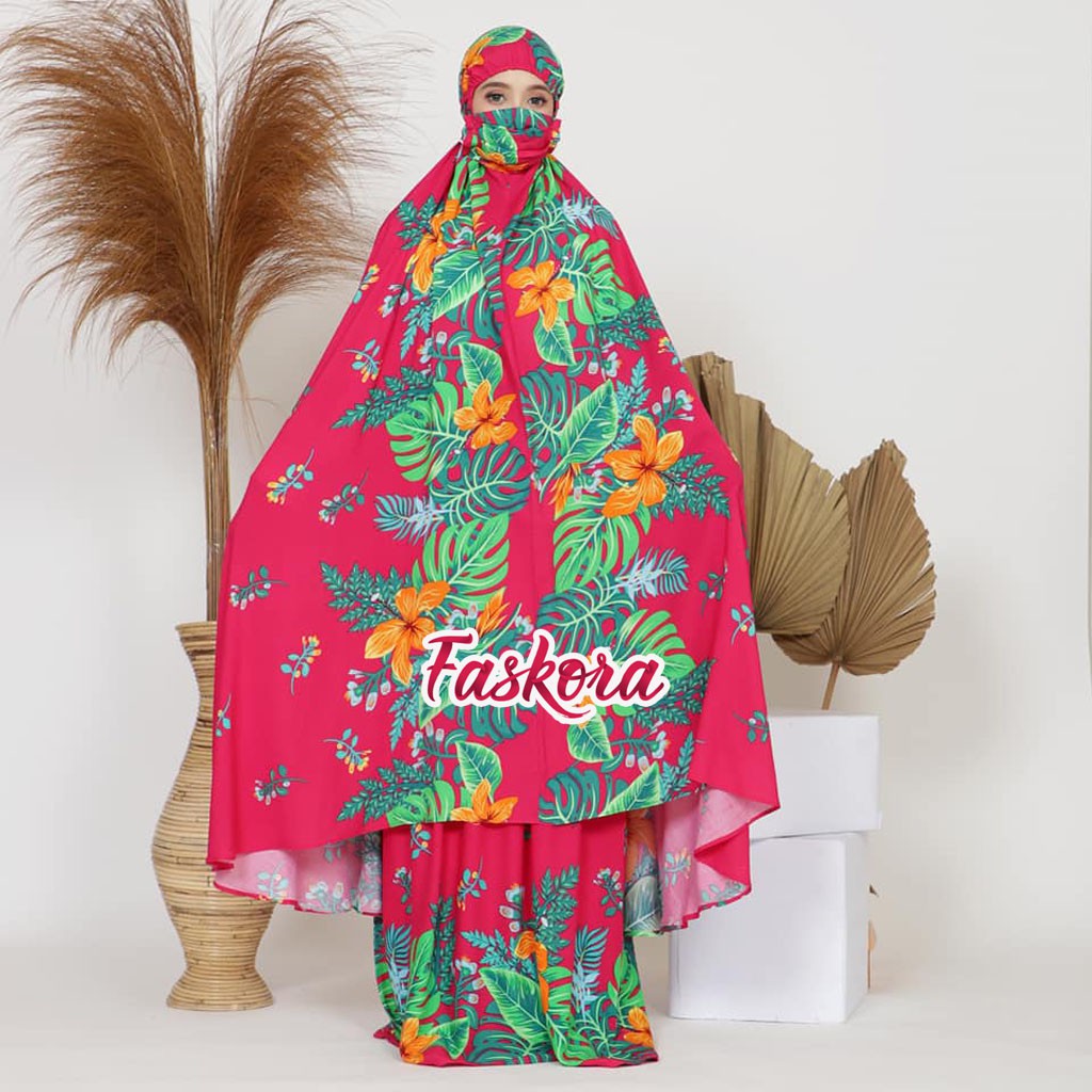 Mukena Bali Dewasa Extra Super Jumbo XXXXL 4XL 100kg - 120kg Daun - Mukena Rayon Adem Polos Murah