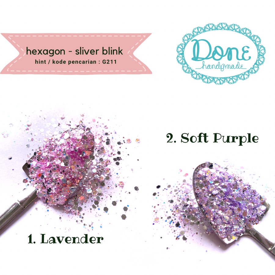 done handymade glitter silver blink gliter hexagon nail art slime g211