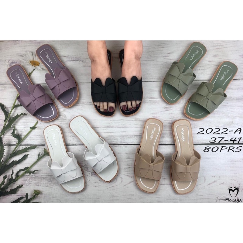 jelly sandal import mokaya slop pita mokaya flat sandal mokaya 2022-A