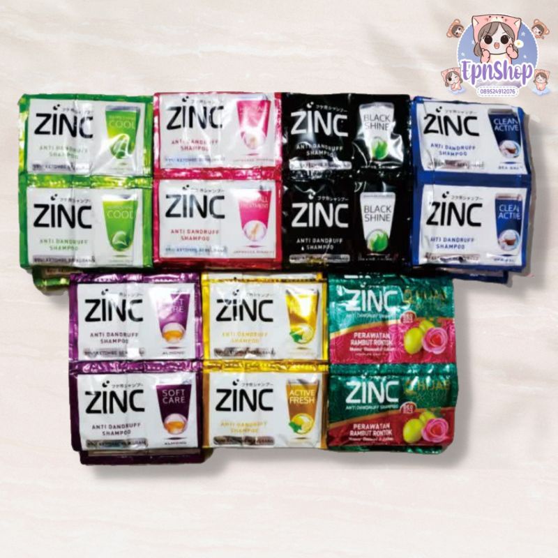 SHAMPO ZINC 1 RENCENG BPOM / SHAMPO ZINC SACHET 20ML 1 RENCENG ISI 12