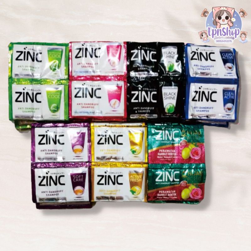 SHAMPO ZINC 1 RENCENG BPOM / SHAMPO ZINC SACHET 20ML 1 RENCENG ISI 12