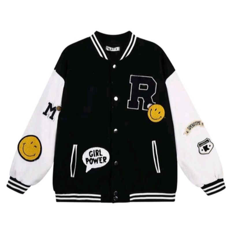 JAKET VARSITY R SMILE GIRL POWER BASEBALL