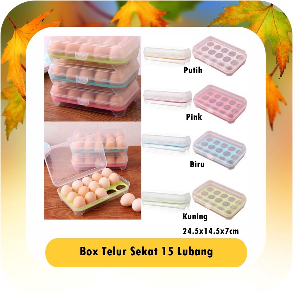 RML1133 Box Telur/Kotak Telur/Tempat Telur Sekat 15 Lubang