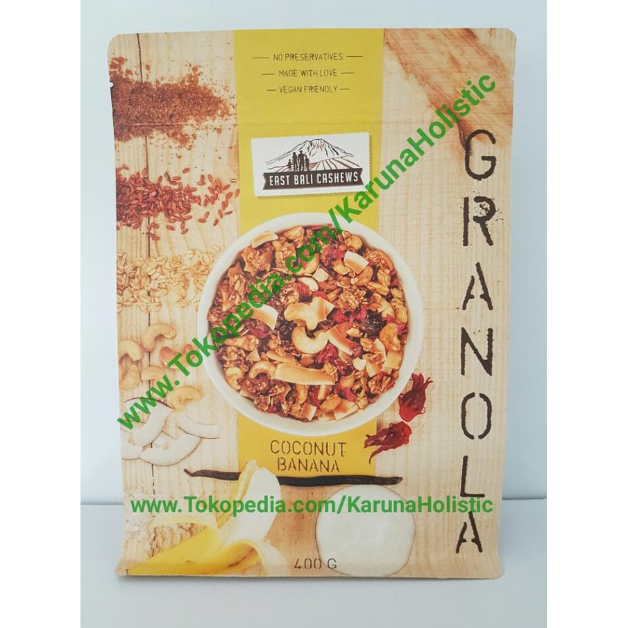 

Best Seller East Bali Cashews Granola Coconut Banana 400 gram